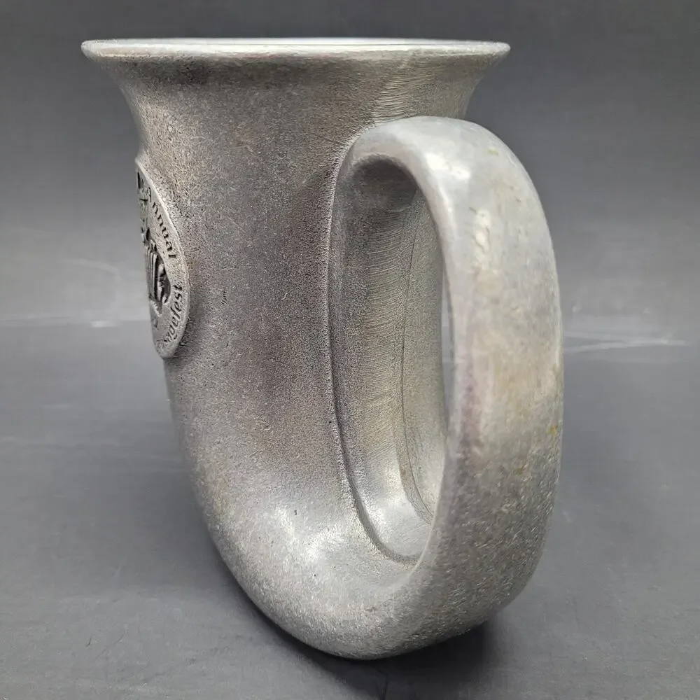 Vtg Carson Horn Shaped Pewter Mug Beer Stein St. Joes Vancouver Sausagefest 1982